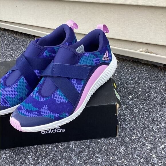 Acubi mermaidcore fairycore Adidas FortaRun X women’s Blue Camo Sneakers size 6 - Picture 5 of 6